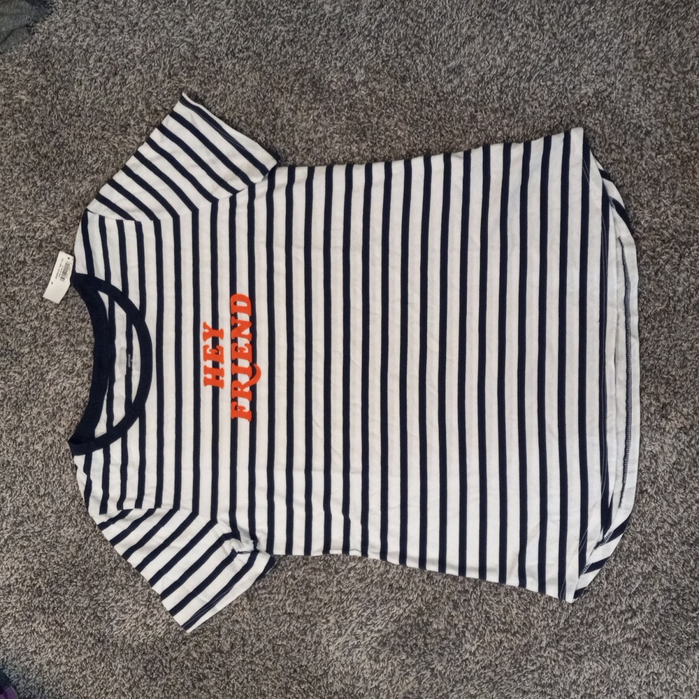 Old Navy shirt sleeve stripe graphic shirt small women's